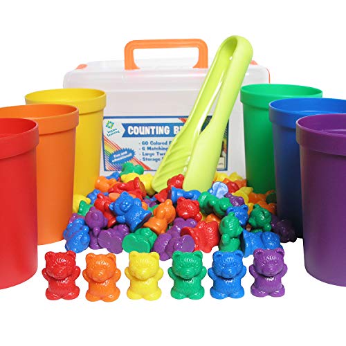 Book Cover Legato Counting/Sorting Bears; 60 Rainbow Colored Bears, 6 Stacking Cups, Kids Tweezers, Storage Container, and Activity eBook. Quality Educational Toy, Good for STEM and Montessori Programs.