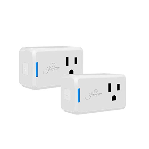 Book Cover Jinvoo Wi-Fi Smart Plug Wi-Fi Mini Outlet with Timing Function,Remote Control Your Devices,Occupies Only One Socket,Works with Alexa & Google Assistant-2 Pack