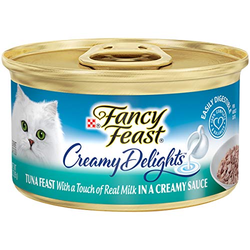 Book Cover Purina Fancy Feast Wet Cat Food, Creamy Delights Tuna Feast in a Creamy Sauce - (24) 3 oz. Cans