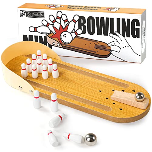 Book Cover 3 otters Mini Bowling Set, Wooden Tabletop Bowling Game Desk Toys Desktop Bowling Home Bowling Alleys, Desk Gifts for Coworkers