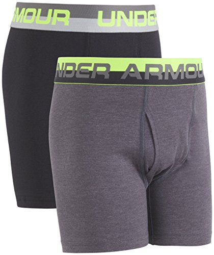 Book Cover Under Armour Boys' Big Charged Boxer Jock, Lightweight & Smooth Stretch Fit, Carbon/Black, YLG