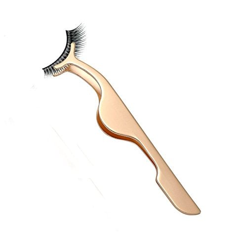 Book Cover False Eyelashes Applicator Tool Eyelash Extension Tweezers Remover Clip Tweezers Nipper (Golden)