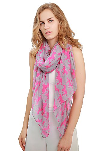 Book Cover MissShorthair Lightweight Shawl Scarfs For Womens with Unicorn Horse Print