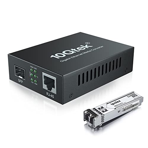 Book Cover Gigabit Ethernet Multi-Mode LC Fiber Media Converter (SFP SX Transceiver Included), up to 550M, 10/100/1000Base-Tx to 1000Base-SX