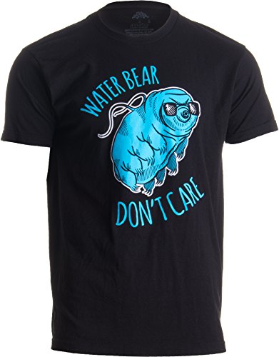 Book Cover Water Bear Don't Care | Funny Tardigrade Microbiology Waterbear Science T-Shirt-(Adult,M) Black