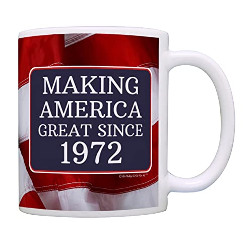 Book Cover 50th Birthday Gifts For All Making American Great Since 1972 Birthday Gift Coffee Mug Tea Cup USA Flag