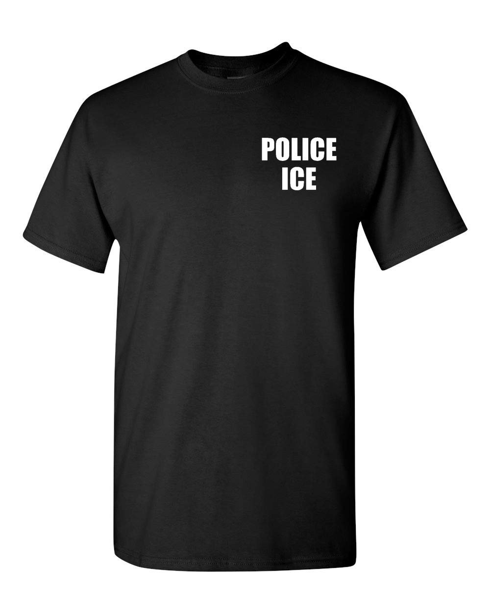 Book Cover Police ICE US Immigration Printed on Front & Back Men's T-Shirt Small Black