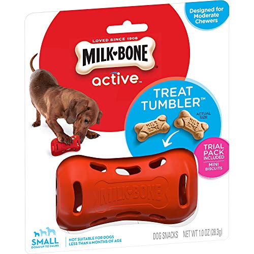 Book Cover Milk-Bone Active Treat Tumbler, Interactive Dog Treat Dispensing Dog Toy for Small Treats