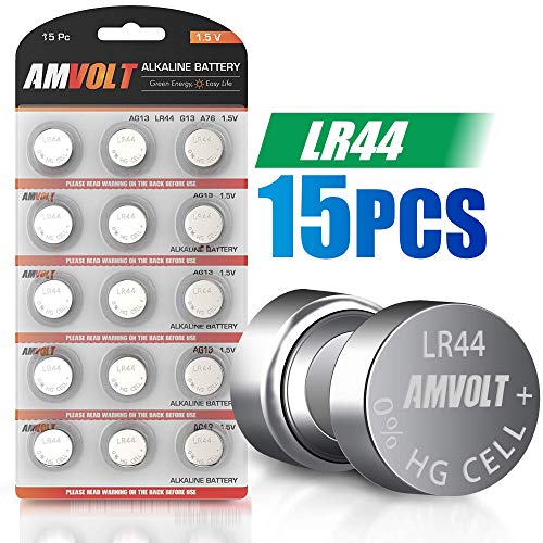 Book Cover 15 Pack LR44 AG13 A76 Battery - [Ultra Power] Premium Alkaline 1.5 Volt Non Rechargeable Round Button Cell Batteries for Watches Clocks Remotes Games Controllers Toys & Electronic Devices (15 Pack)