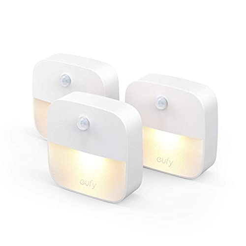 Book Cover eufy by Anker, Lumi Stick-On Night Light, Warm White LED, Motion Sensor, Bedroom, Bathroom, Kitchen, Hallway, Stairs, Energy Efficient, Compact, 3-Pack