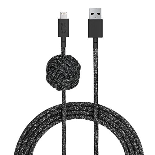 Book Cover Native Union Night Cable - 10ft Ultra-Strong Reinforced [MFi Certified] Durable Lightning to USB Charging Cable with Weighted Knot Compatible with iPhone/iPad (Cosmos)