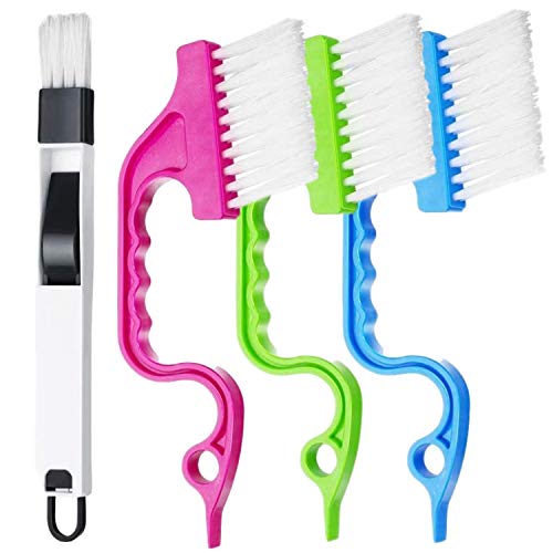Book Cover LEOBRO Hand-held Groove Gap Cleaning Tools Door Window Track Cleaning Brushes Air Conditioning Shutter Cleaning Brushes Pack of 4
