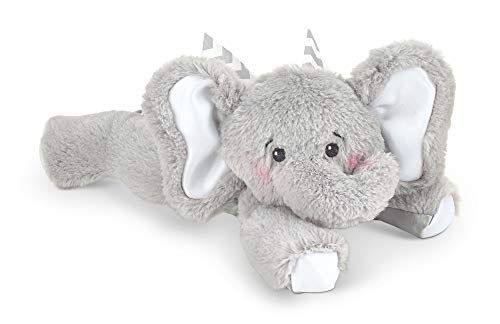 Book Cover Bearington Baby Spout Plush Stuffed Animal Gray Elephant with Rattle, 8 inches