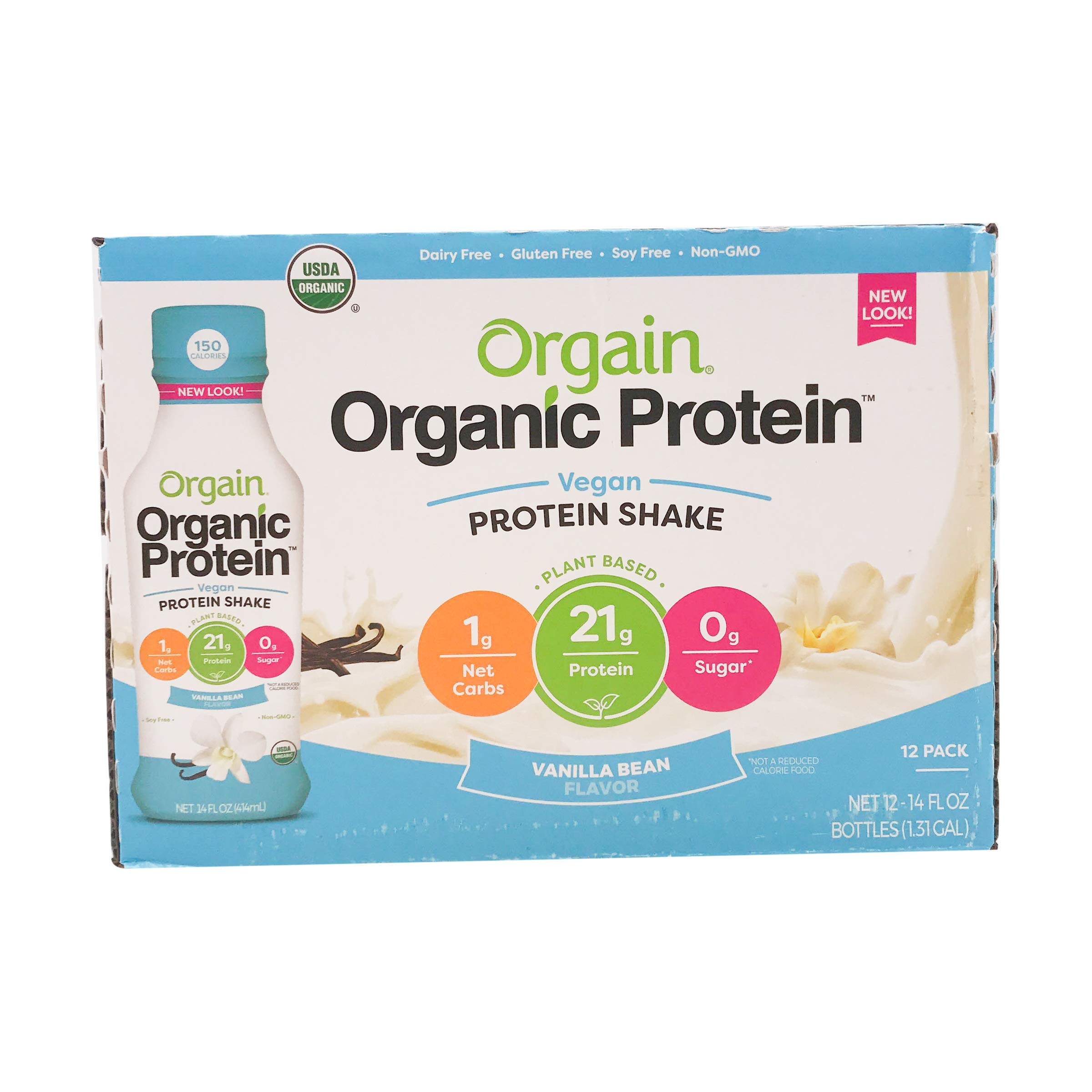 Book Cover Orgain Vanilla 21g shakes, 12 Count(Pack of 1)