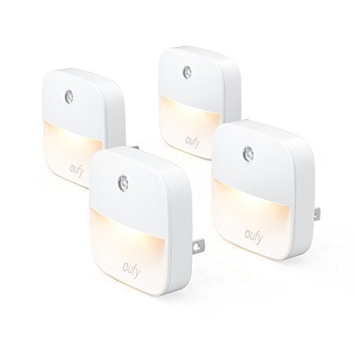Book Cover eufy Lumi Plug-In Night Light, Warm White LED Nightlight, Dusk-To-Dawn Sensor, Bedroom, Bathroom, Kitchen, Hallway, Stairs, Energy Efficient, Compact, 4-pack