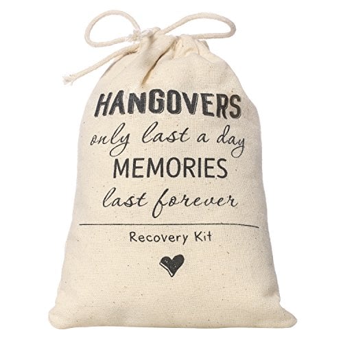 Book Cover Ling's moment 4x6 inches 10pcs Bachelorette Party Hangover Kit Bags Hangovers Bag Cotton Drawstring Wedding Party Welcome Favor Bags