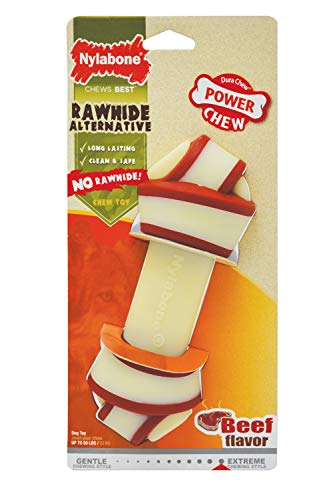 Book Cover Nylabone Power Chew Rawhide Knot Chew Bone Large - Up to 50 lbs.
