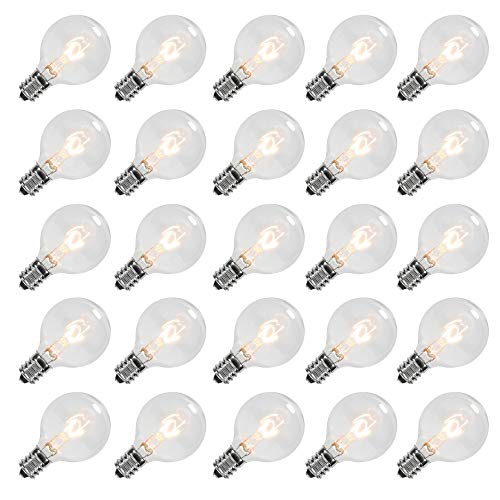 Book Cover GOOTHY Clear Globe G40 Screw Base Light Bulbs Replacement 1.5-Inch, E12 Base, 25 Pack