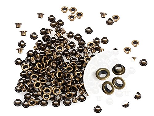 Book Cover CRAFTMEmore 3MM Hole 200PCS Tiny Grommets Eyelets Self Backing for Bead Cores, Clothes, Leather, Canvas (Gold)