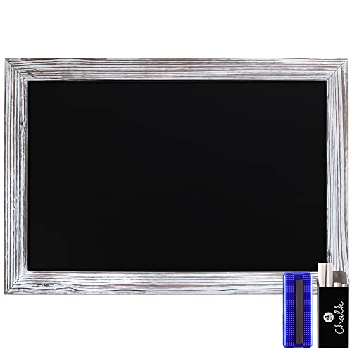 Book Cover HBCY Creations Rustic Whitewashed Magnetic Wall Chalkboard, Extra Large Size 20