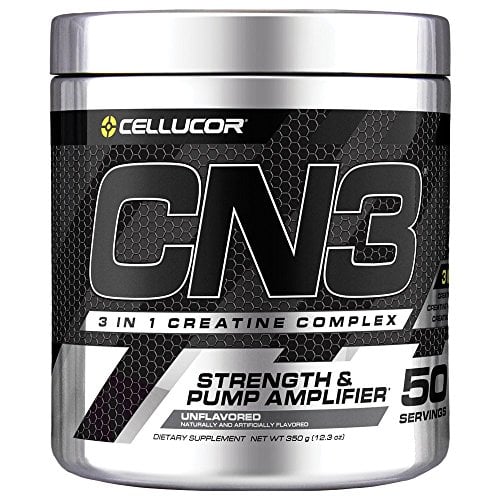 Book Cover Cellucor CN3 Creatine Nitrate, Creatine HCl, Creatine Monohydrate Powder, Strength & Pump Amplifier, Unflavored, 50 Servings