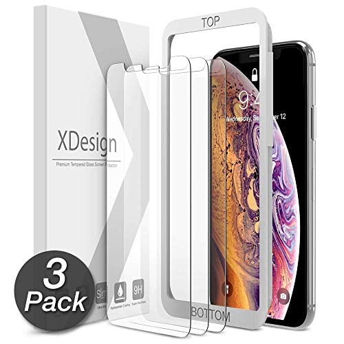 Book Cover XDesign Glass Screen Protector Designed for iPhone 11 Pro and iPhone XS/iPhone X (3Pack) 5.8-Inch Tempered Glass with Touch Accurate/Impact Absorb+Easy Installation Tray [Fit with Most Cases]- 3 Pack