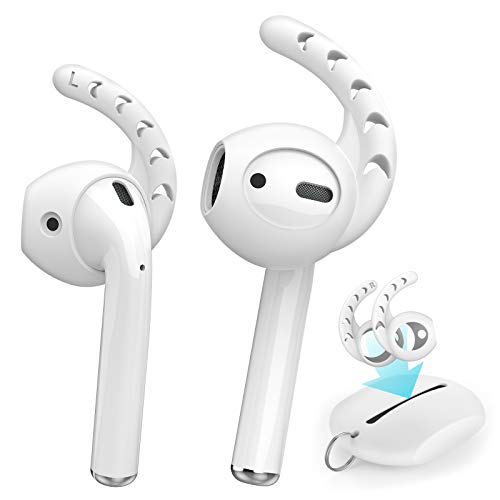 Book Cover AhaStyle 3 Pairs AirPods Ear Hooks Cover Silicone Accessories Compatible with Apple AirPods and EarPods Headphones(Milk White)