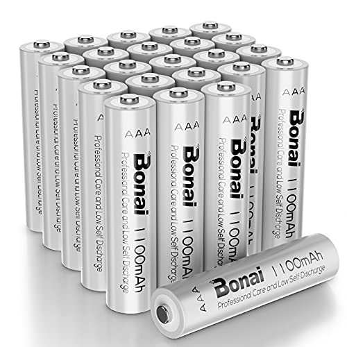 Book Cover BONAI 1100mAh AAA Rechargeable Batteries 24 Pack 1.2V Ni-MH Rechargeable AAA Batteries high Capacity - Triple a Batteries