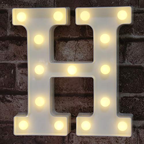 Book Cover Pooqla LED Marquee Letter Lights Sign, Light Up Alphabet Letter for Home Party Wedding Decoration H