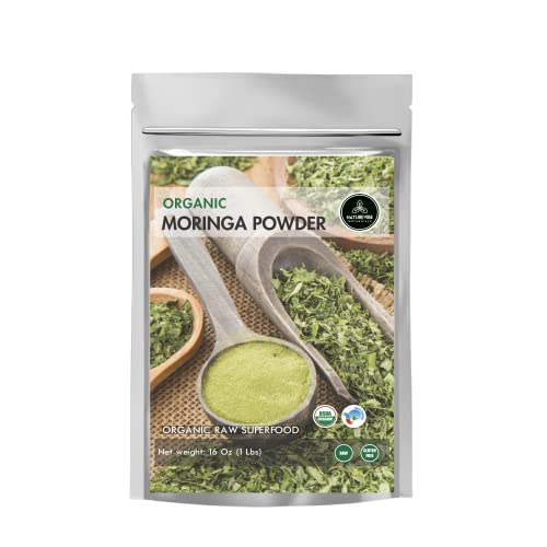 Book Cover Organic Moringa Green Leaf Powder 1lb , Raw by Naturevibe Botanicals, (16 Ounces) | Multi-Vitamin | Great in Drinks and Smoothies | [Packaging May Vary]