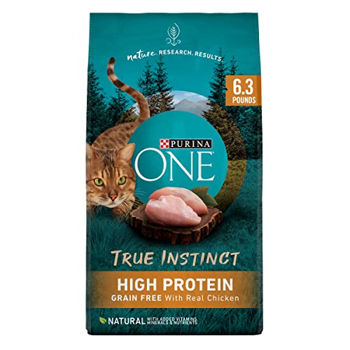 Book Cover Purina ONE Natural, Grain Free Dry Cat Food, True Instinct Grain Free With Real Chicken - 6.3 lb. Bag