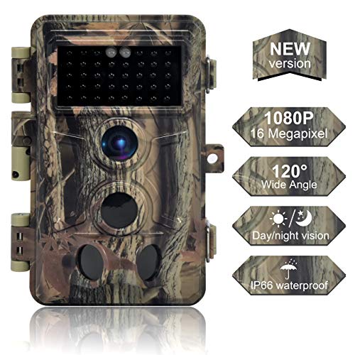 Book Cover DIGITNOW Trail Camera 16MP 1080P, Game Camera with No Glow LED Infrared Night Vision Up to 65Ft, Waterproof Wildlife Hunting Cameras with 120° Wide Angle / 0.2s Trigger Time
