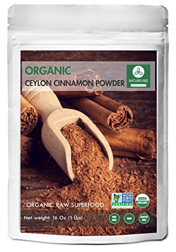 Book Cover Naturevibe Botanicals Premium Quality Organic Ceylon Cinnamon Powder (1lb), Ground | Raw, Gluten-Free & Non-GMO (16 ounces)