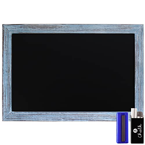 Book Cover HBCY Creations Rustic Blue Magnetic Wall Chalkboard, Extra Large Size 20