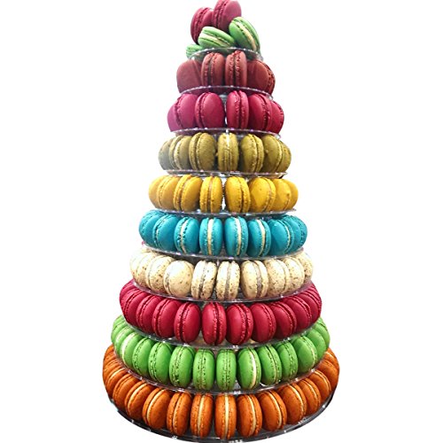 Book Cover 10 Tier Round Macaron Tower Stand Adjust tiers level Dia from 4