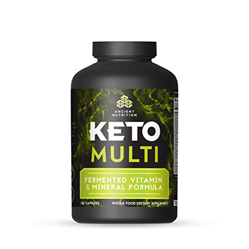 Book Cover Ancient Nutrition KetoMULTI Vitamin and Mineral Supplement, 180 Capsules - Daily Multivitamin Designed for The Keto Diet