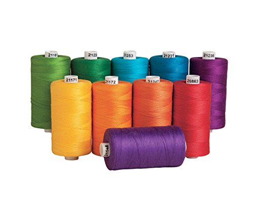 Book Cover Connecting Threads 100% Cotton Thread Sets - 1200 Yard Spools (Color Wheel - Set of 10)