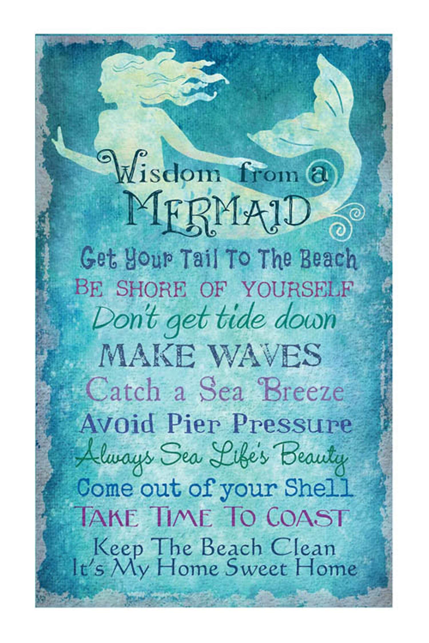 Book Cover Zeckos Advice From A Mermaid Printed Canvas Wall Hanging (Mermaid Wisdom)