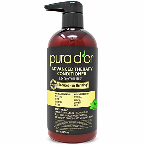 Book Cover PURA D'OR Advanced Therapy Conditioner (16oz) For Increased Moisture, Strength, Volume & Texture, No Sulfates, Made with Argan Oil & Biotin, All Hair Types, Men & Women (Packaging May Vary)