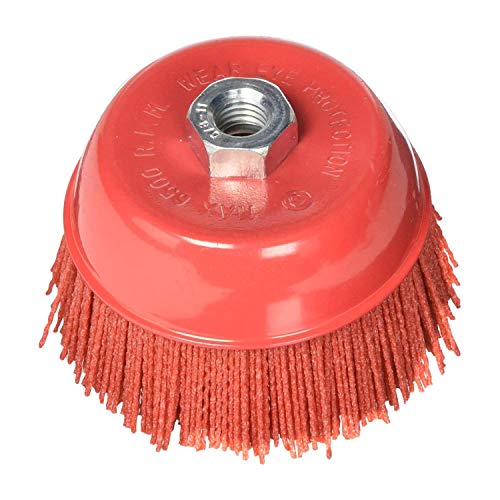 Book Cover Al's Liner Abrasive 180 Grit Nylon Bristle Cup Brush - 4 Inch - Safe for Use on Metal, Wood, Aluminum and Plastic Surfaces (TOOR4)