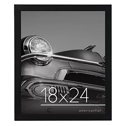 Book Cover Americanflat 18x24 Poster Frame in Black - Composite Wood with Polished Plexiglass - Horizontal and Vertical Formats for Wall with Included Hanging Hardware