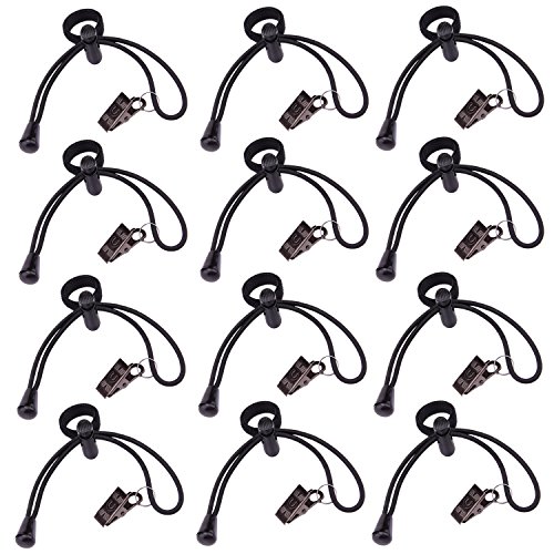 Book Cover Sunmns 12 Pack Background Backdrop Clips Clamps Holder for Photography, Video and Television, Black