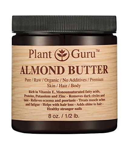 Book Cover Almond Body Butter 8 oz 100% Pure Raw Fresh Natural Cold Pressed. Skin, Hair, Nail Moisturizer, For DIY Creams, Lip Balms, Lotions and Soap Making