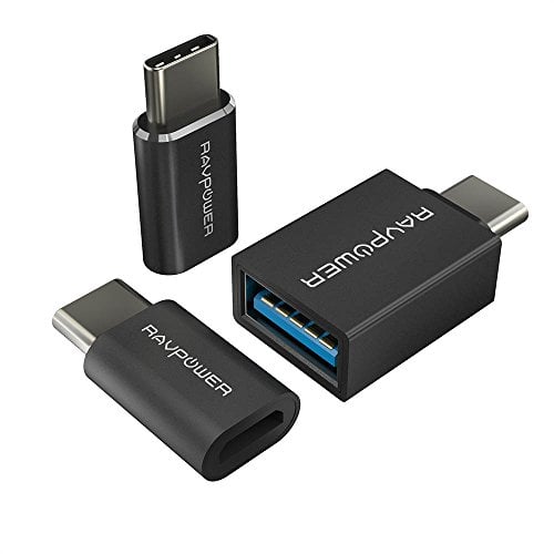 Book Cover USB C Adapter RAVPower [3 in 1 Pack] USB C to Micro USB, USB C to USB 3.0 Adapter Data Transfer for Galaxy S8 S8+, MacBook, Nintendo Switch, Sony XZ, LG G5, Pixel, Nexus 6P 5X and More