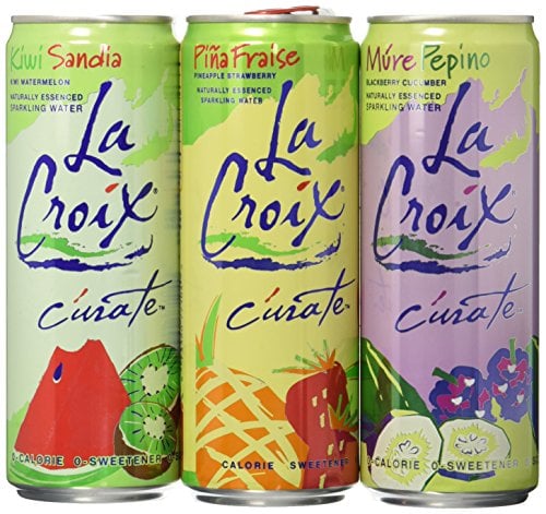 Book Cover La Croix C'urate Variety Pack, Blackberry Cucumber, Kiwi Watermelon, Pineapple Strawberry Curate, 12 OZ Cans (3 Flavor Variety Pack, Total of 12 Cans)
