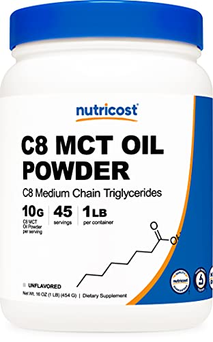 Book Cover Nutricost C8 MCT Oil Powder 1LB (16oz) - 95% C8 MCT Oil Powder