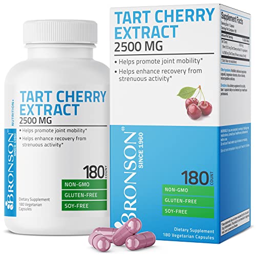 Book Cover Bronson Tart Cherry Extract 2500 mg Vegetarian Capsules with Antioxidants and Flavonoids Non-GMO, 180 Count