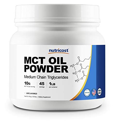 Book Cover Nutricost MCT Oil Powder 1LB (16oz) - Great for Keto, Ketosis and Ketogenic Diets - Zero Net Carbs - Made in The USA, Non-GMO + Gluten Free (Medium Chain Triglyceride)