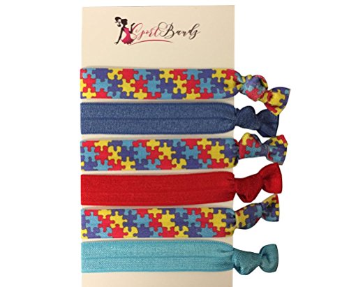 Book Cover Autism Hair Ties, Autism Accessories, Autism Awareness Jewelry, Autism Puzzle Piece Hair Ties Makes the Perfect Autism Gift