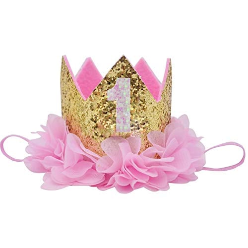 Book Cover Golden Swallow Birthday Crown Baby Girl Flower Tiara Headband Party Hat Hairband